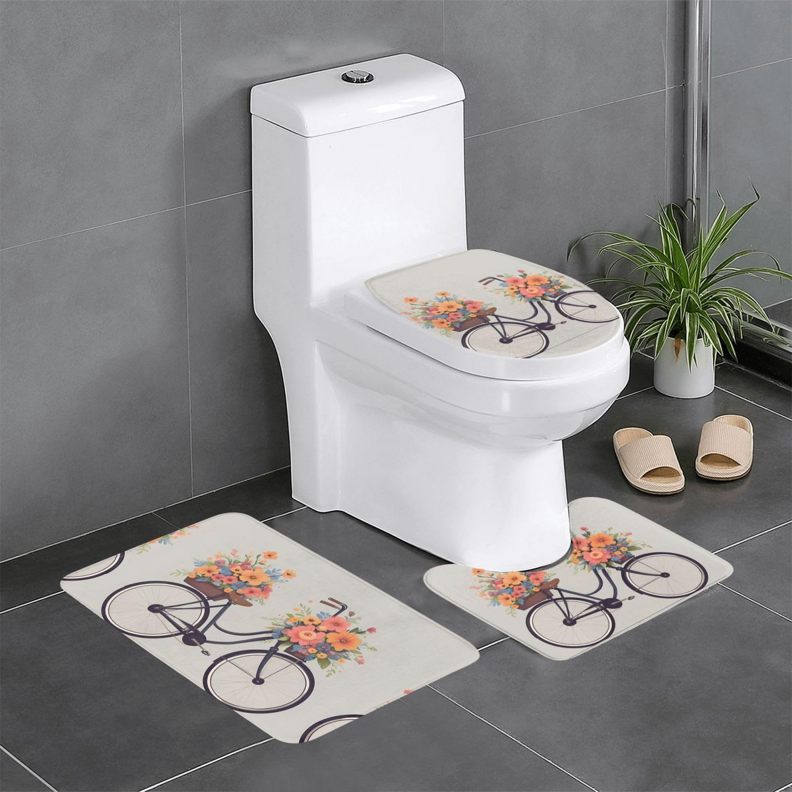 Tapis de salle de bain antidérapant pour WC et coiffeuse
