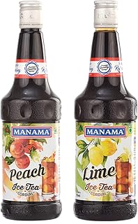 Ice Tea Lime and Peach Fruit Flavoured Syrups, Pack of 2, 750ML Each