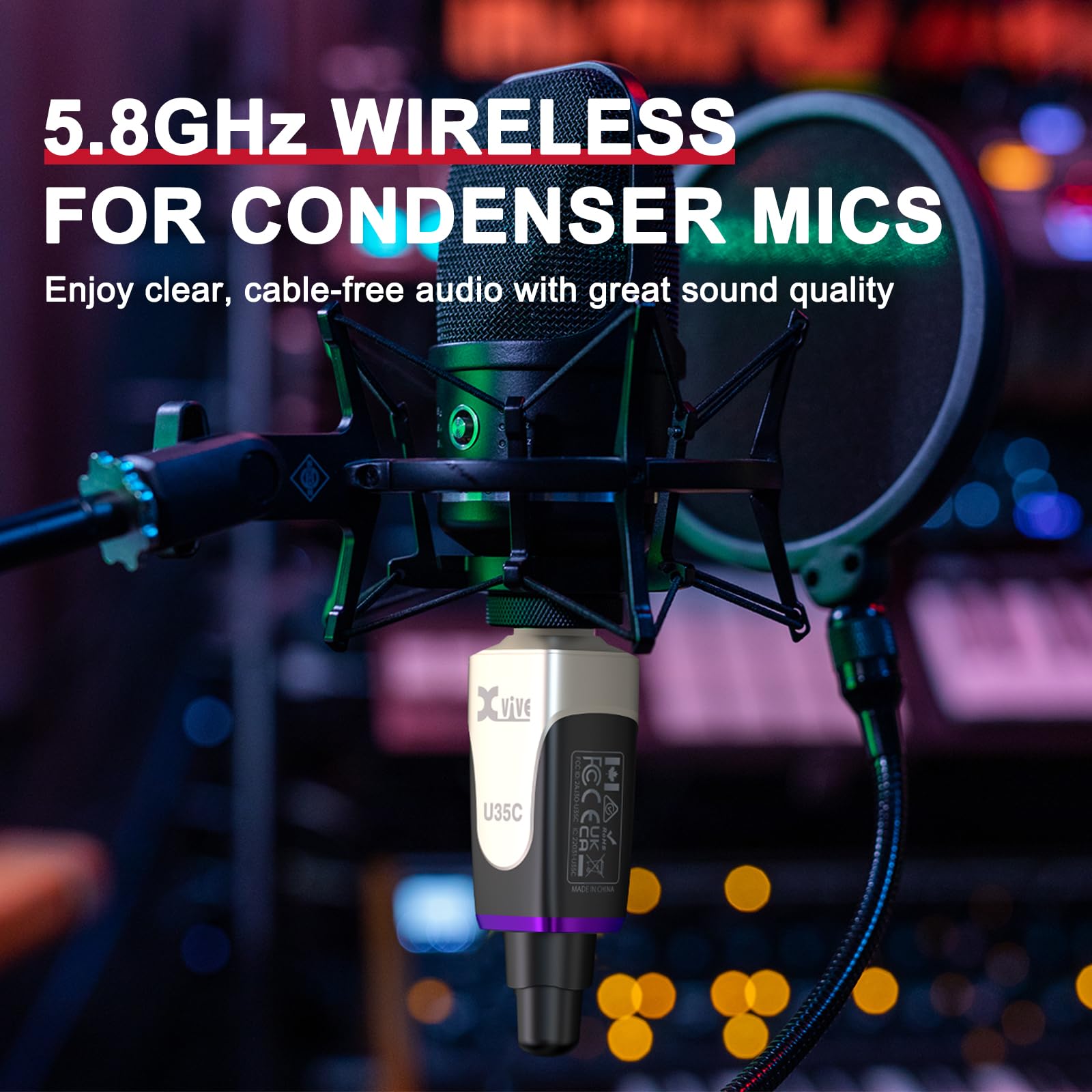 Xvive U35C – Sistema Wireless Plug-on XLR per Microfoni a Condensatore