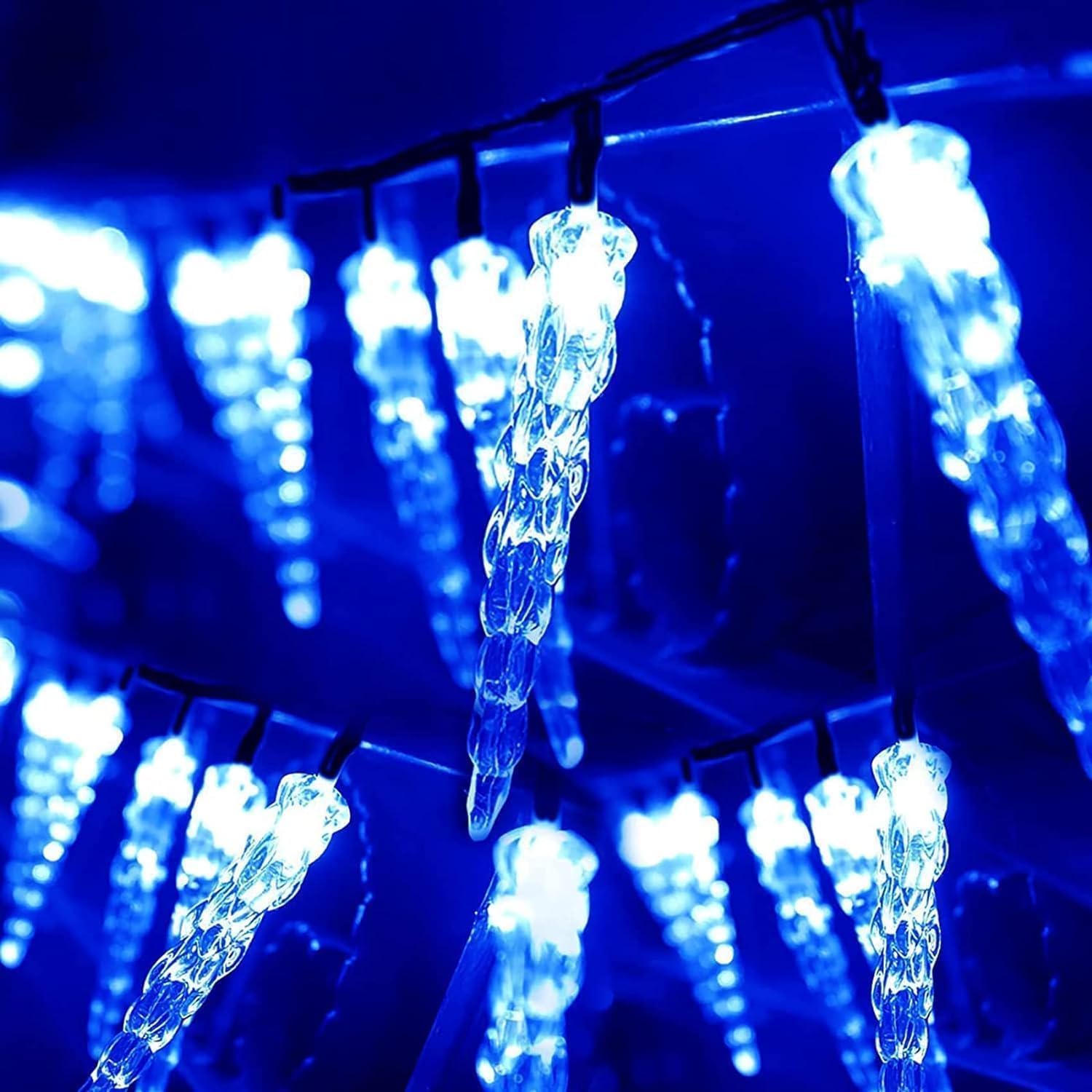 Luces de hadas de carámbanos USB, 10 m, 80 LED, USB, de plástico, cortina de iluminación para jardín, césped, boda, vacaciones, decoración de fiestas en interiores