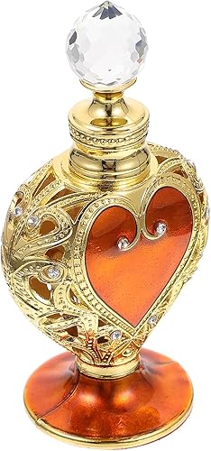 LALAFINA 1 botella de perfume de cristal, botella de vidrio vacía con aroma decorativo vintage, botella de aceite esencial recargable para mujeres y