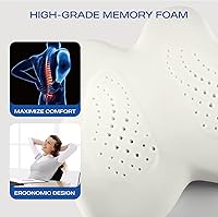 Vista 8 de Skechers Almohada lumbar de espuma viscoelástica, almohada de apoyo lumbar para oficina, silla, alivio del dolor de espalda baja, almohada lumbar