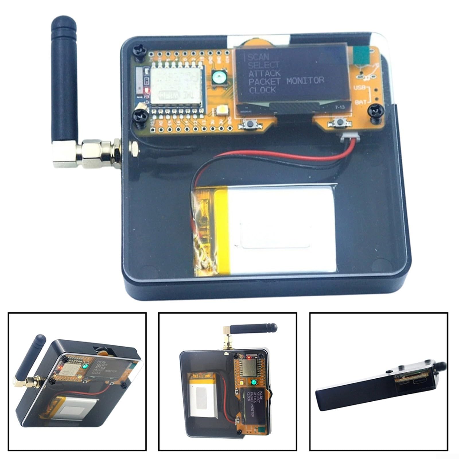 Deauther für MiNi für v3, Board-Kit für ESP8266, kompaktes Typ-C-Lademodul für WiFi-Protokoll-Debugging und sekundäre Entwicklungsprojekte