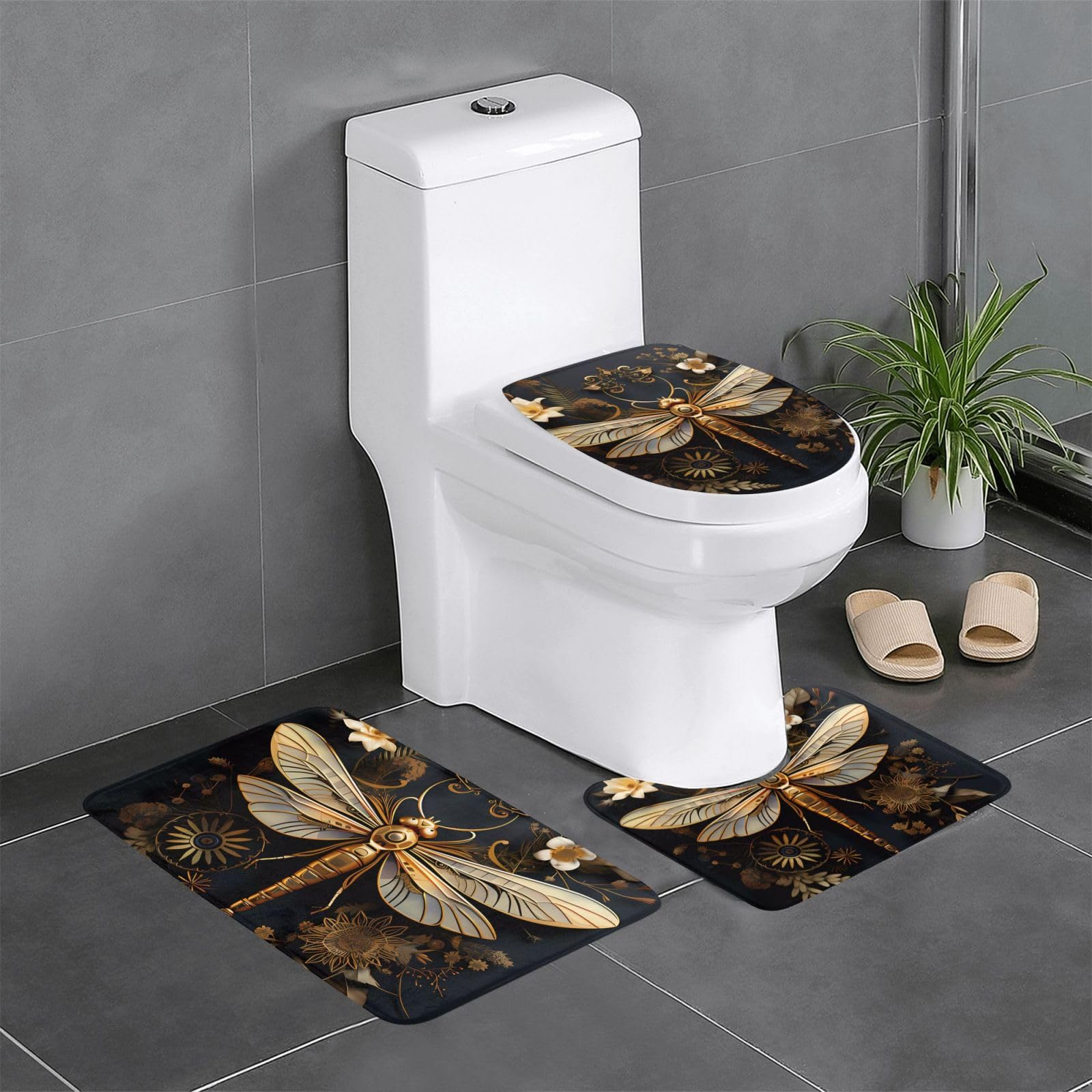 Tapis de salle de bain antidérapant lot de 3 lavables sécurité et confort