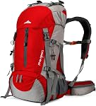 Sac à dos de randonnée Loowoko 50L, sac essentiel de camping imperméable avec housse de pluie, sac à dos léger de 45+5 litres