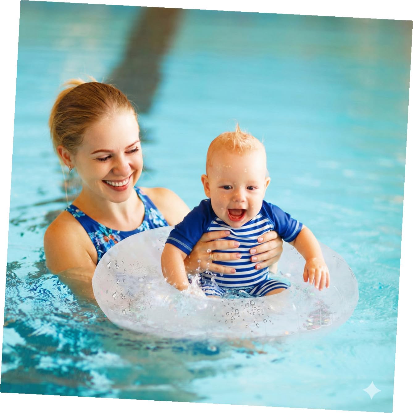 UPKOCH Anillo De Natación De Color Transparente Lentejuelas Flotador Inflable De PVC para Piscina Accesorio para Fiestas Acuáticas