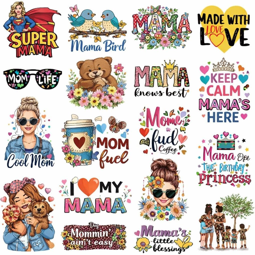 UV DTF Cup Wraps Transfer Stickers, 18 Pattern Waterproof Decals for Mug Glass Water Bottle, 2.5 Inch DIY Crafts for Notebook Luggage Laptop Car