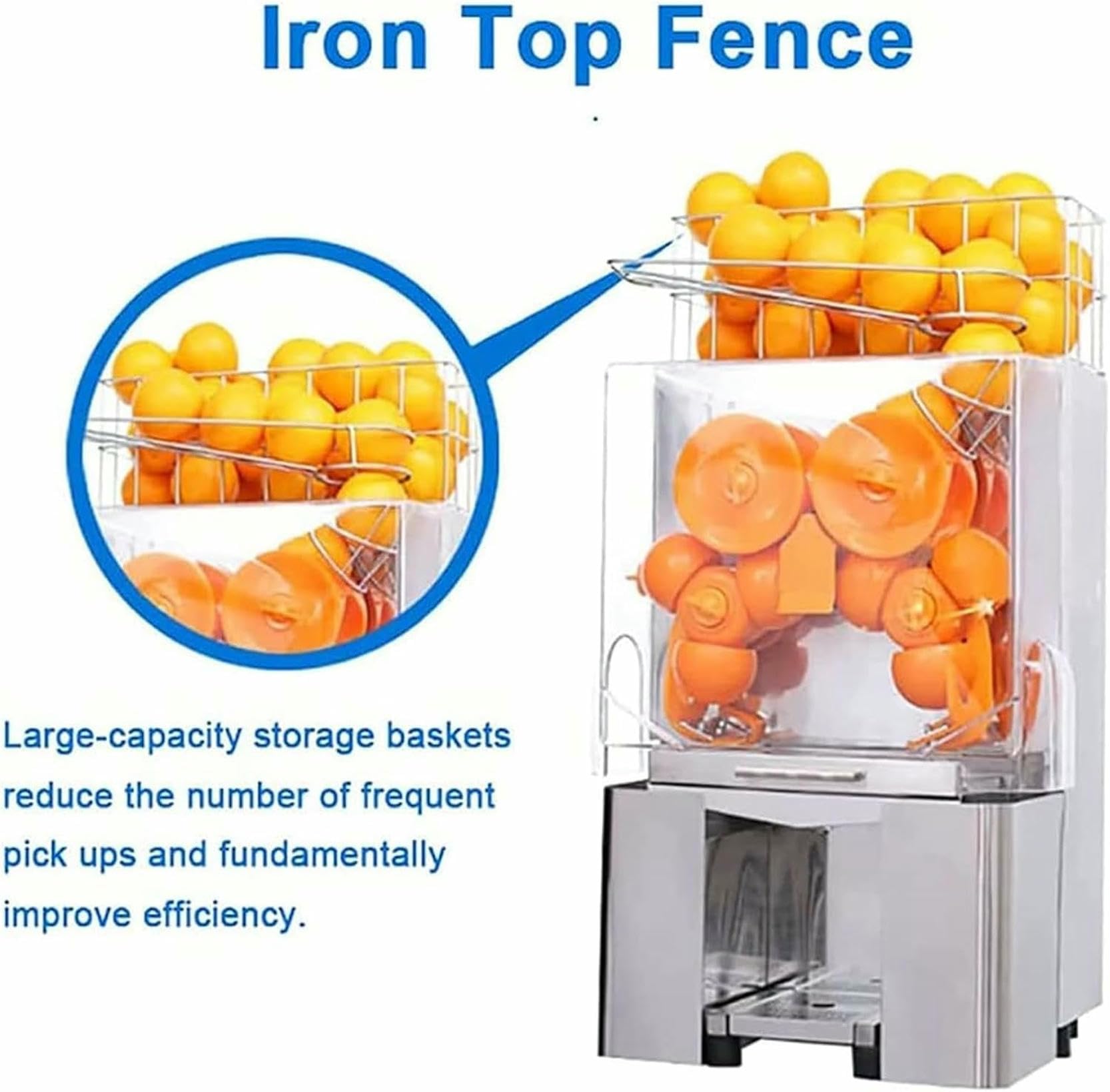 Máquina Comercial para Hacer Zumo De Naranja Fresco, Exprimidor Eléctrico De Cítricos De 120 W con Alimentación Y Pelado Automáticos, Exprimidor De Acero Inoxidable, 20 Naranjas por Minuto.