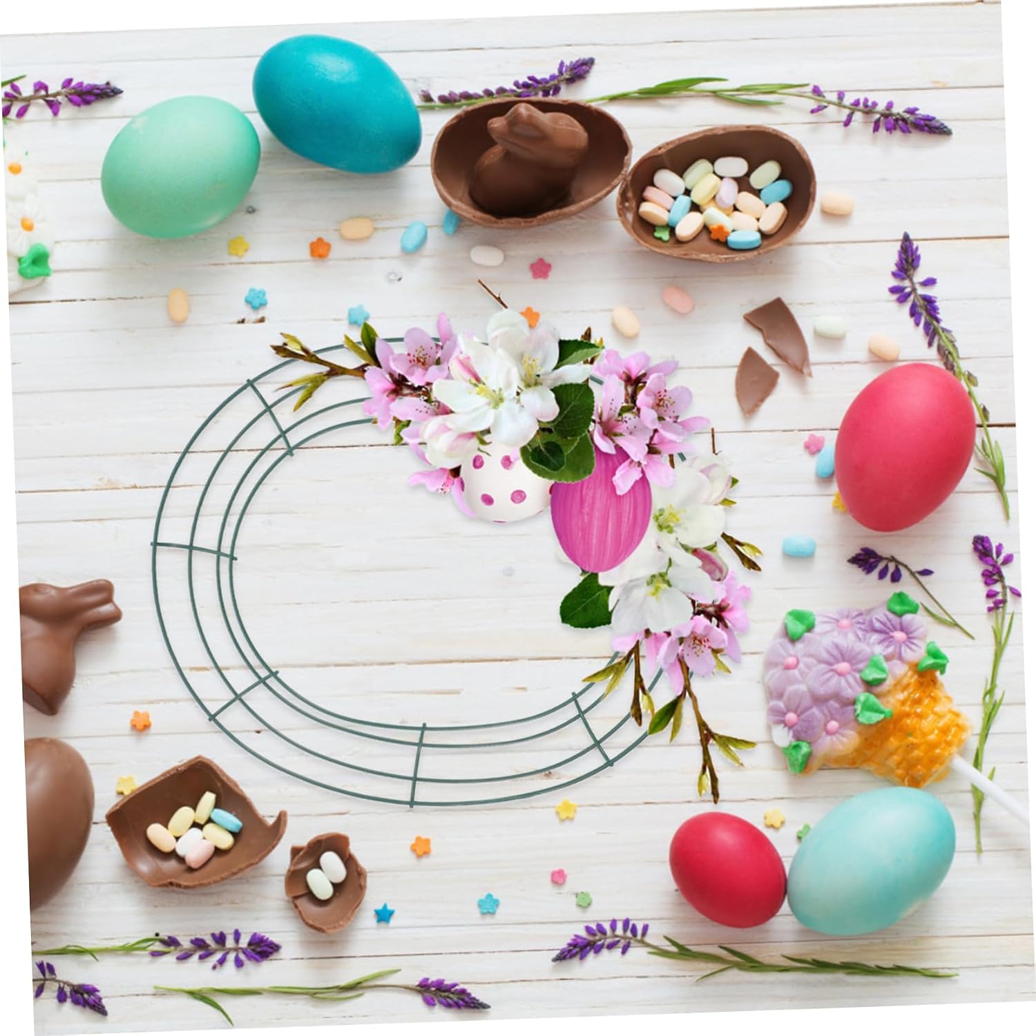 SOLUSTRE 3pcs -Shaped Iron Wreath Frame for Decor Easter Garland Support Floral Base for Holiday Home Decorations