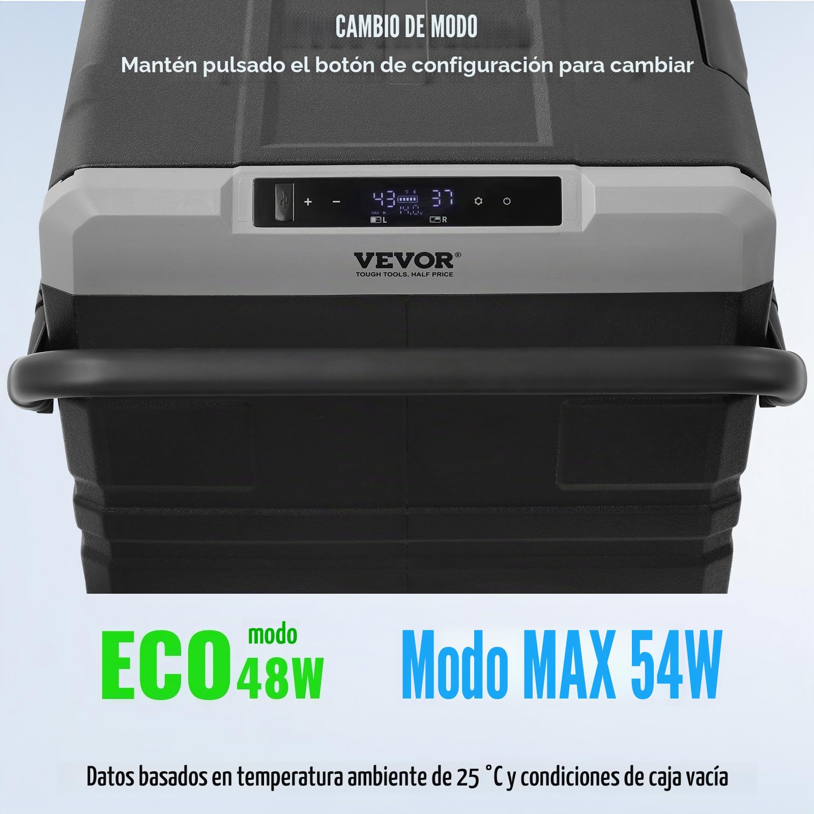 VEVOR Refrigerador para Automóvil, Congelador Portátil de Doble Zona de 115 L con Ruedas y Asa, -20~20 ℃, Refrigerador con Compresor de 1005 x 571 x 522 mm para Exteriores, Campamentos, ≤ 45 dB
