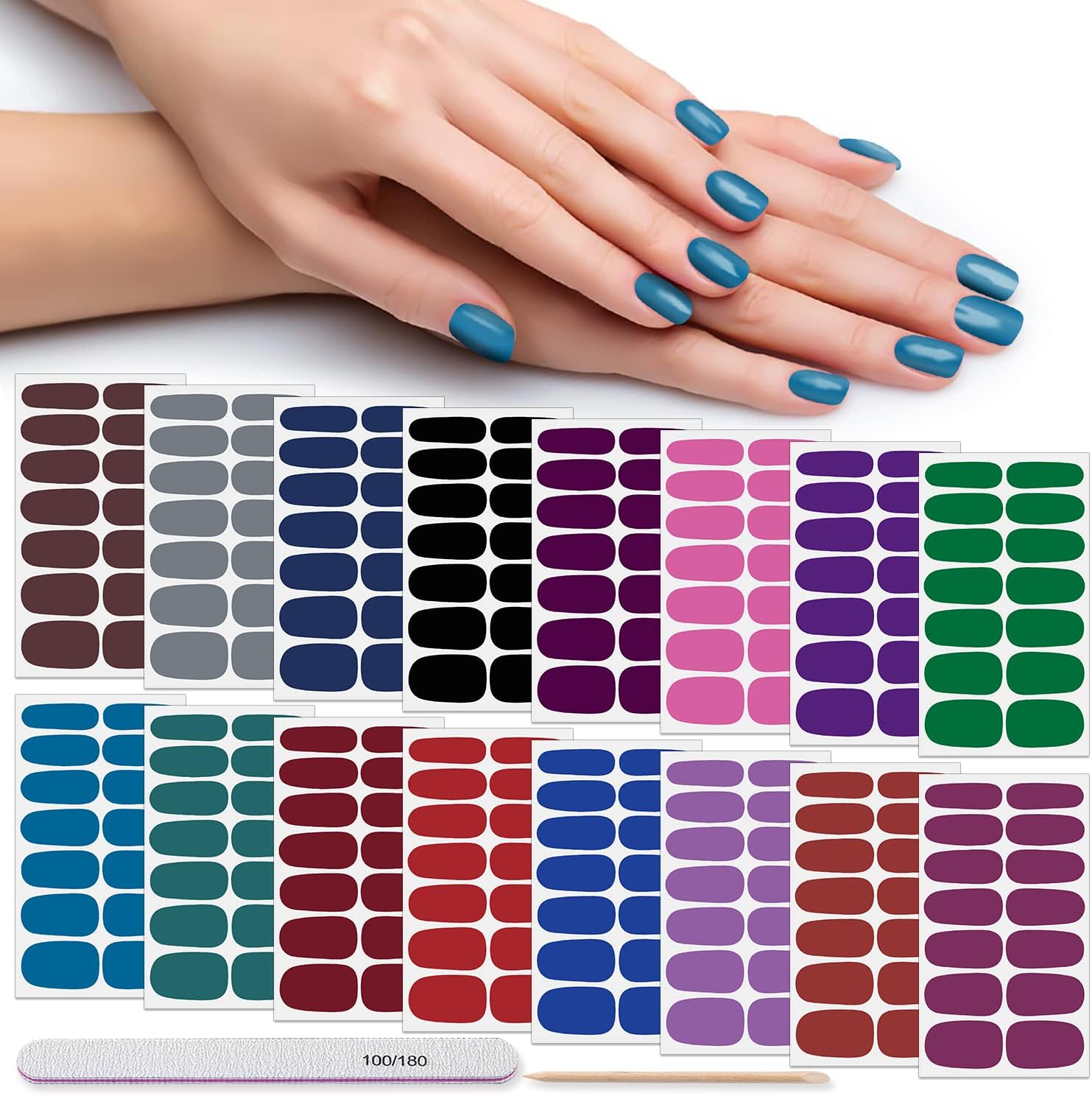 DANNEASY 16 Sheets Nail Wraps for Women Nail Polish Strips