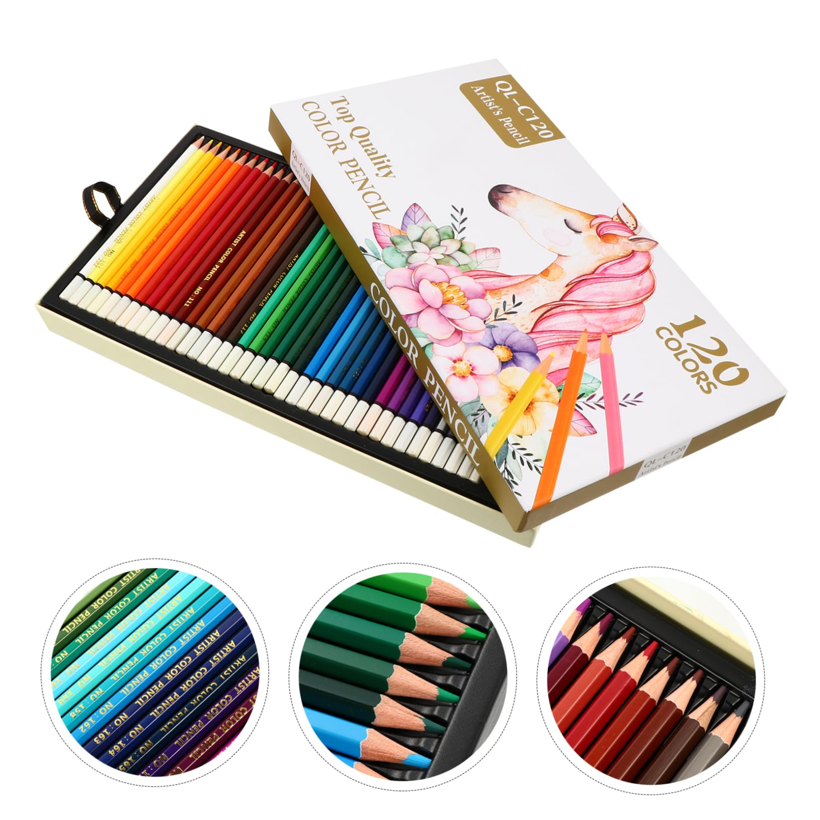 Crayons de Couleur à L’Huile, Ensemble Hexagonal Blanc pour Artistes