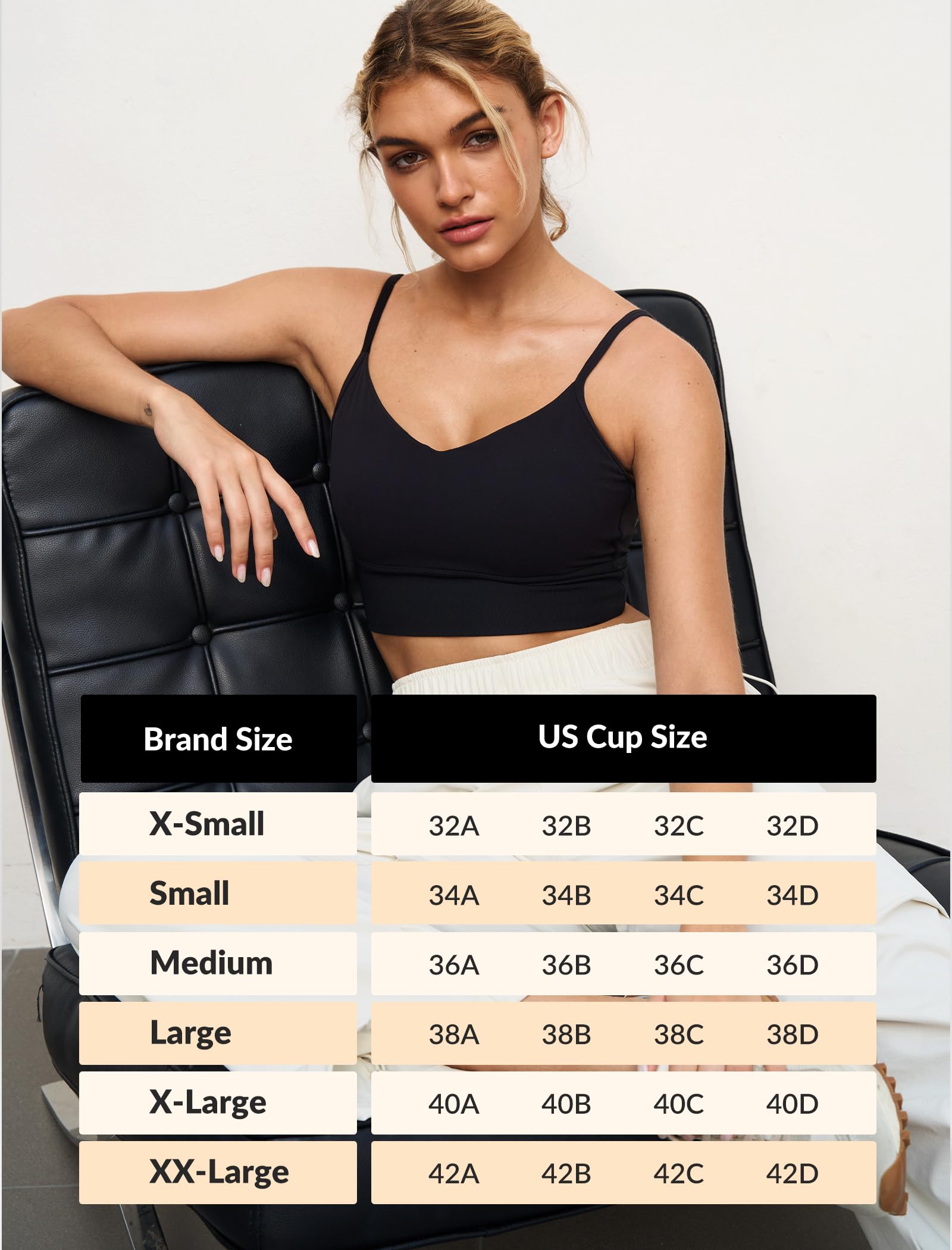 Yvette Reggiseni sportivi regolabili con spalline sottili con retro a V per le donne Reggiseno da yoga imbottito senza fili con supporto leggero Canotta corta