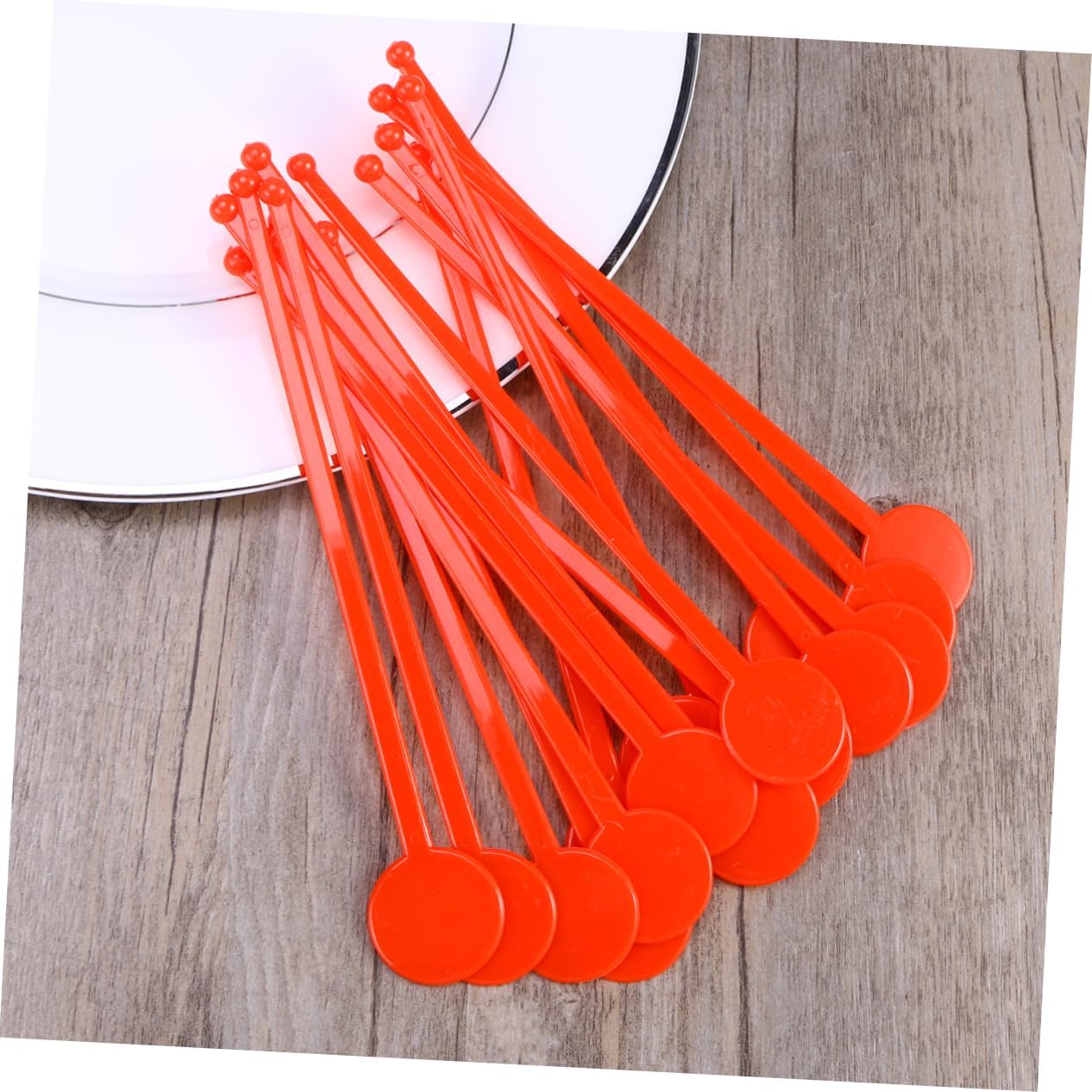 80Pcs Colorful Acrylic Swizzle Sticks Reusable Beverage Stirrer for Coffee Juice Wine Cocktail Accessory for Home Bar Restaurant and Hotel Use