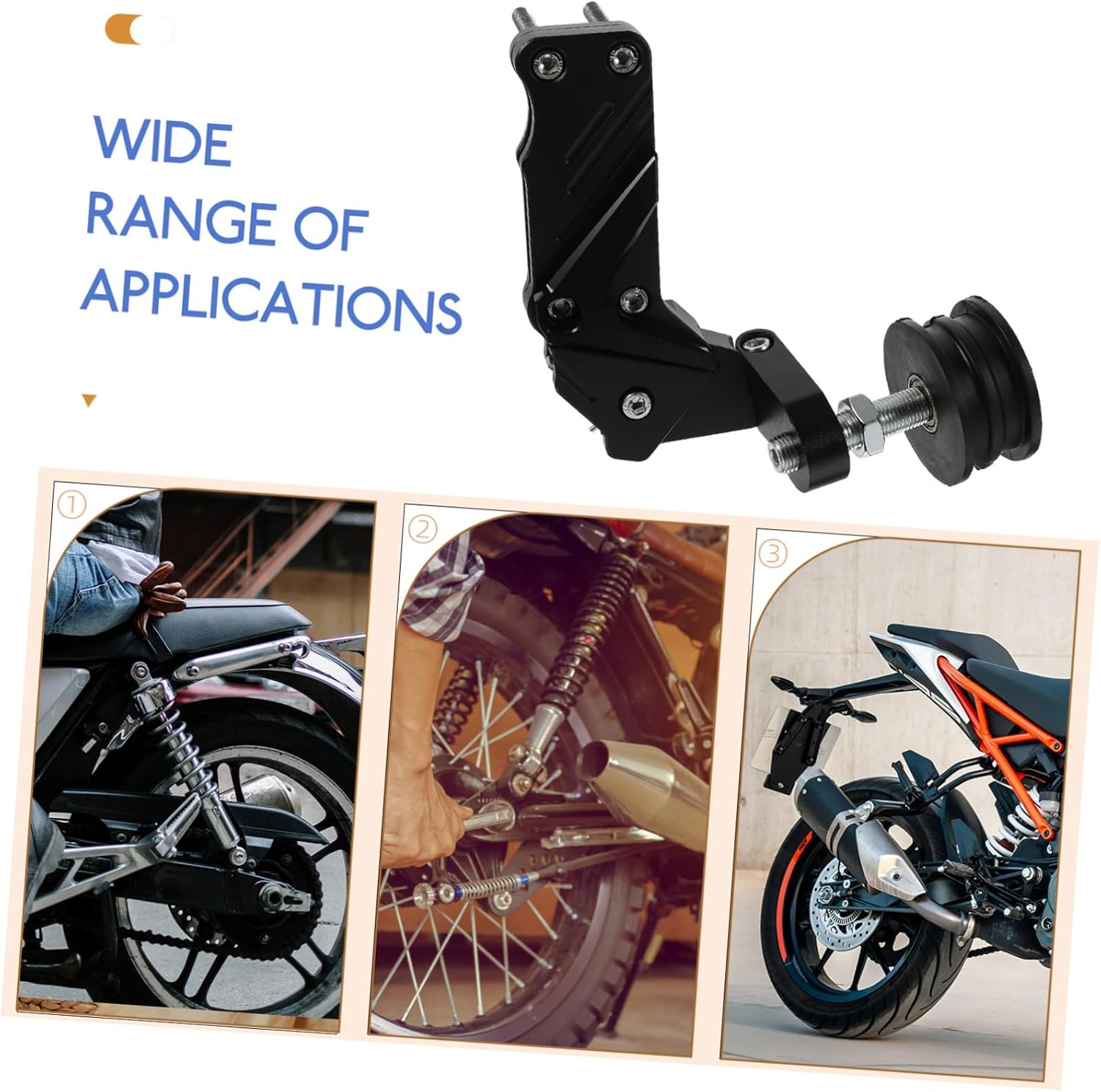 Motorcycle Chain Tensioner Adjuster - Wheel Metal Tightener for Various Motorcycle Models Easy to Use Portable Design for