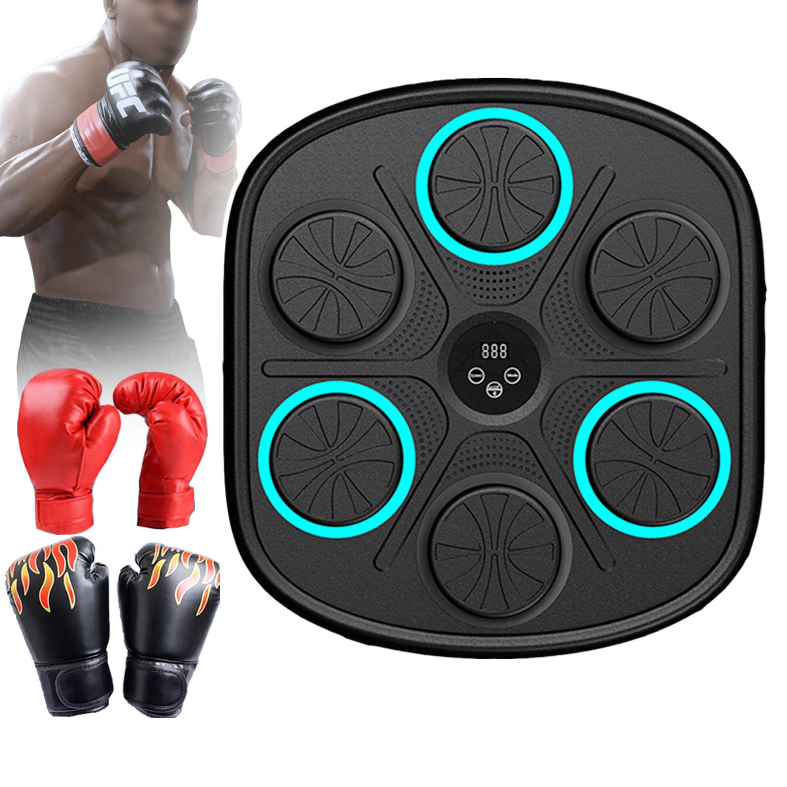 Máquina De Boxeo Con Música Electrónica, Entrenador De Boxeo Inalámbrico, Saco De Arena De Montaje En Pared De Boxeo Electrónico Con Guantes | Equipo De Entrenamiento En Casa,Parent-ChildModel