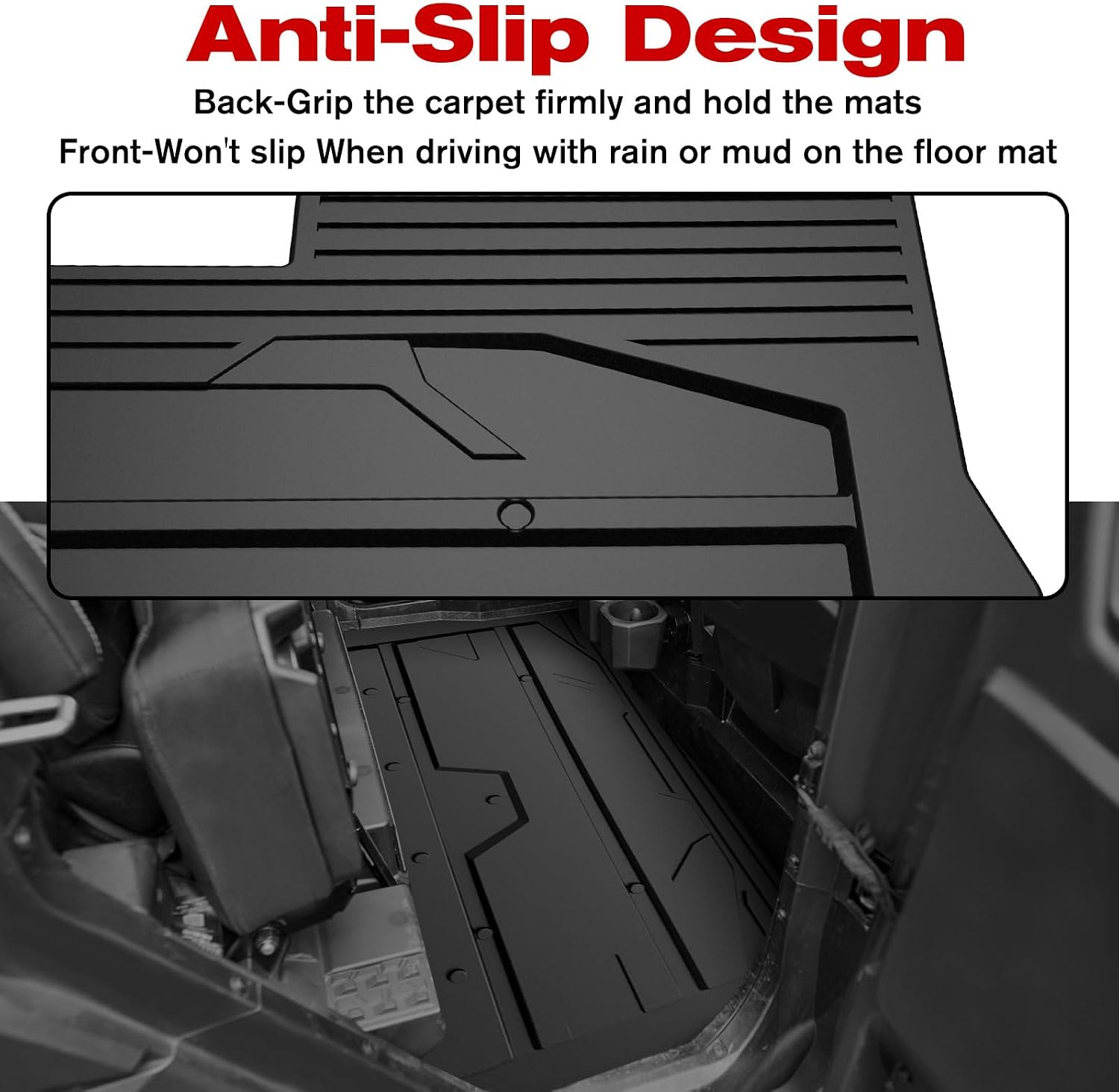 Floor Mats for 2025 Polaris Xpedition XP 5/ADV 5, TPE Front & Rear Anti-Slip Foot Mats All Weather Protection Slush Liners for Polaris Xpedition XP 5/ ADV 5 2024 2025+ Accessories (3PCS)