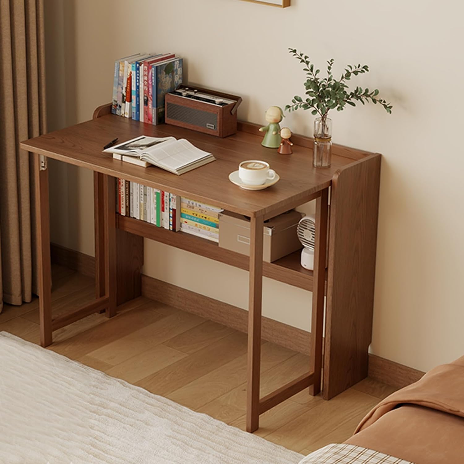 小さなスペースに収納できる折りたたみ式壁掛けデスク 木製折りたたみテーブル ワークベンチ リビングルームやバルコニーに最適 ウォール