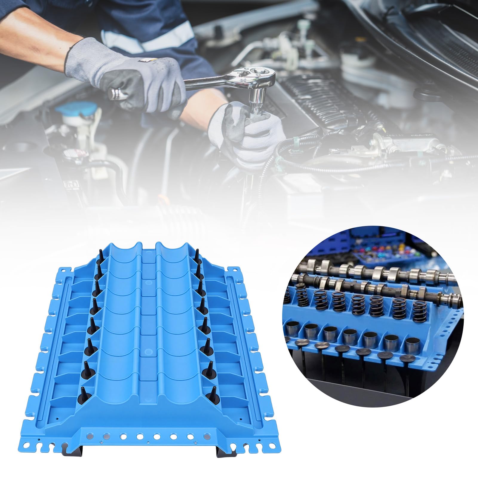 Generic Testata del Cilindro del Motore Vassoio Organizer Efficiente Soluzione Salvatempo per Professionisti Meccanici di Automobili Materiale in Nylon Adatto per Officine di Manutenzione del Motore