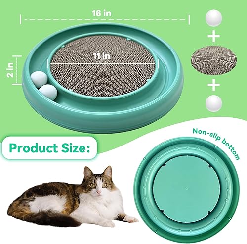 Miniatura 5 de Juguete de Pelota Interactiva con Pista para Gatos de Interior, Tabla de Rascar para Gatos y Conjunto de Ejercicio para Gatos Adultos de Interior
