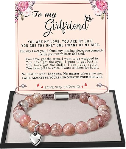 Stocking Stuffers for Teens, Christmas Gifts for Mom from Daughter Beaded Bracelets for Women Teen Girl Gifts Adjustable Charm Link Bead Birthday Graduation Gift for Her Girlfriend Sister