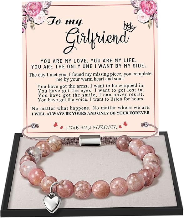 Stocking Stuffers for Teens, Christmas Gifts for Mom from Daughter Beaded Bracelets for Women Teen Girl Gifts Adjustable Charm Link Bead Birthday Graduation Gift for Her Girlfriend Sister