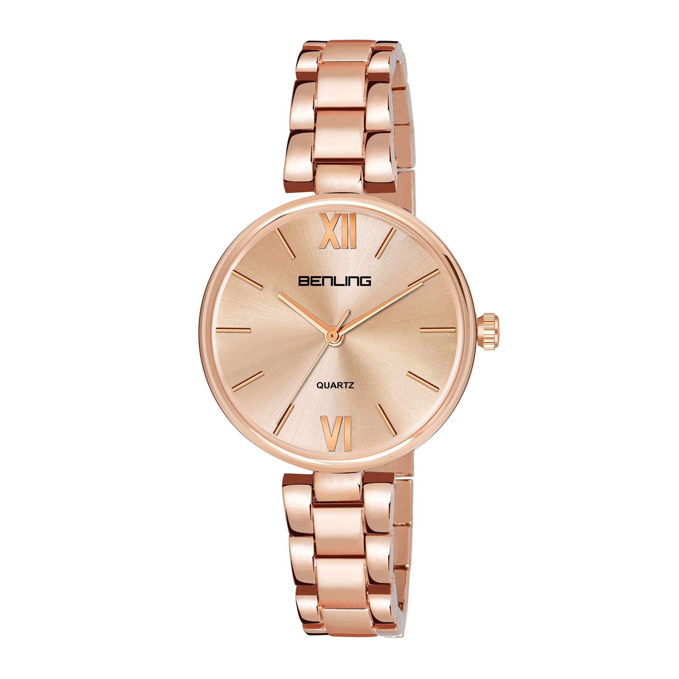 Benling Classic Analog Stylish Watch for Women, Stainless Steel Chain Strap, Durable and Water Resistant Upto 50 Meters (Rose Gold) (B08MWNK1TC) Amazon Price History, Amazon Price Tracker