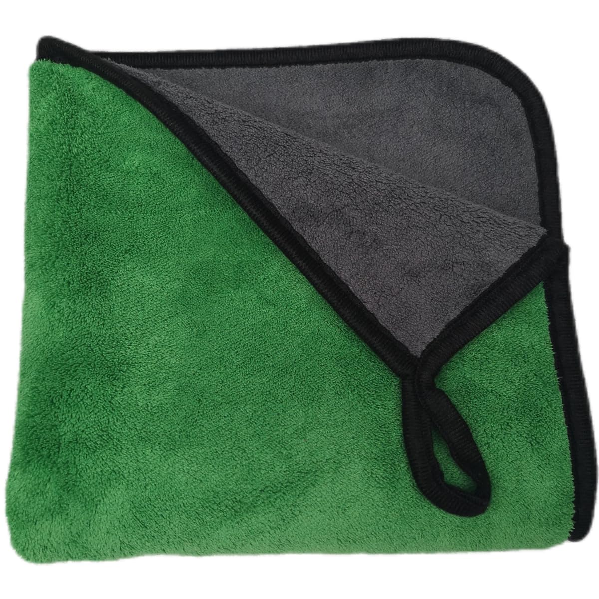 SOFTBATFY Paño de Limpieza de Microfibra Ultra Suave, Grande, Grueso y de Secado rápido para Coche, 800 g/m², paño de Encerado para Pulido de automóviles (Gris y Verde)