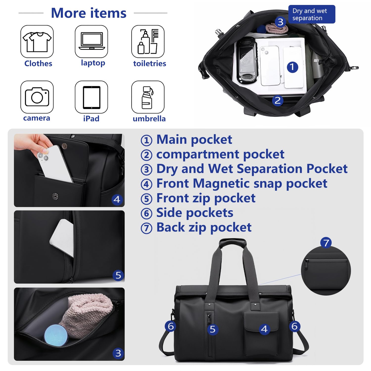 Borsa da viaggio, Nero , Classico