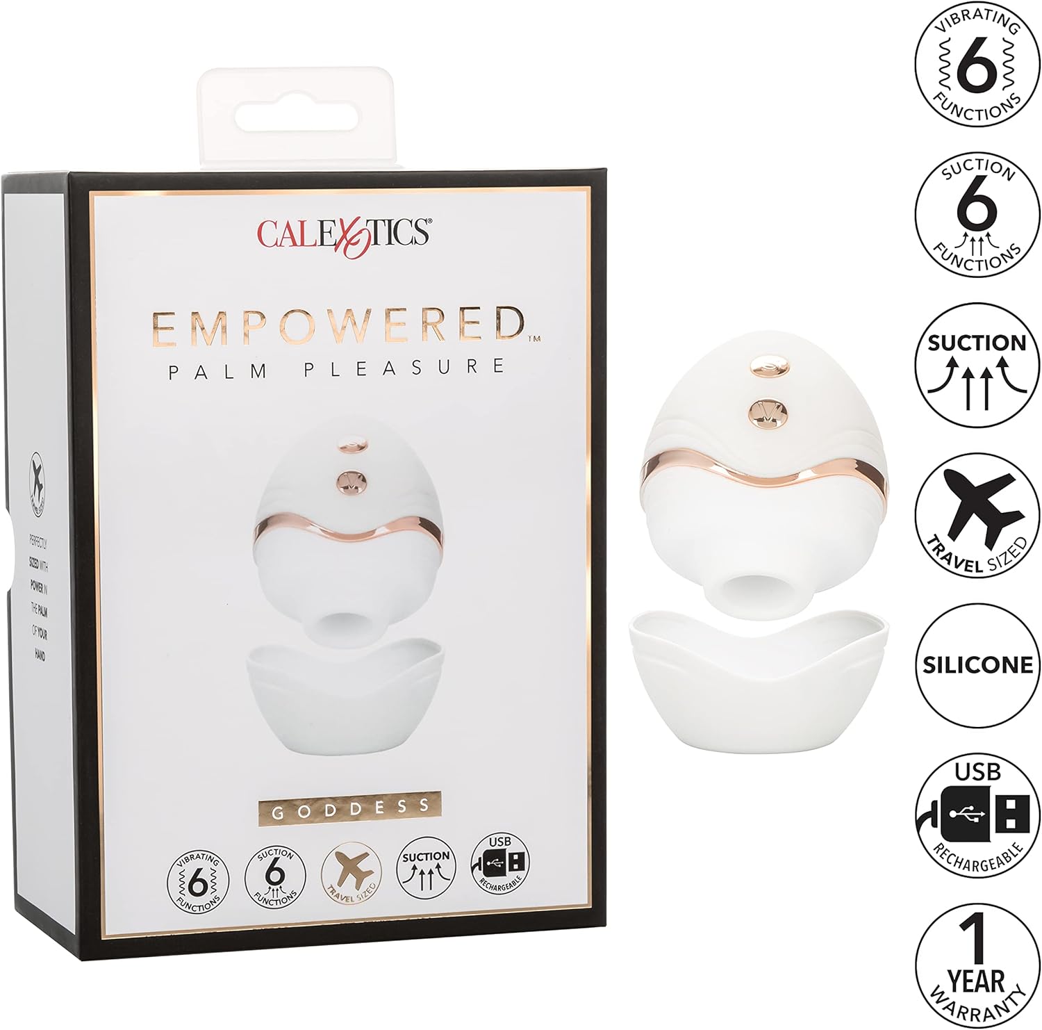 CalExotics California Exotics Novelties Empowered Palm Pleasure Goddess, White,1 Count