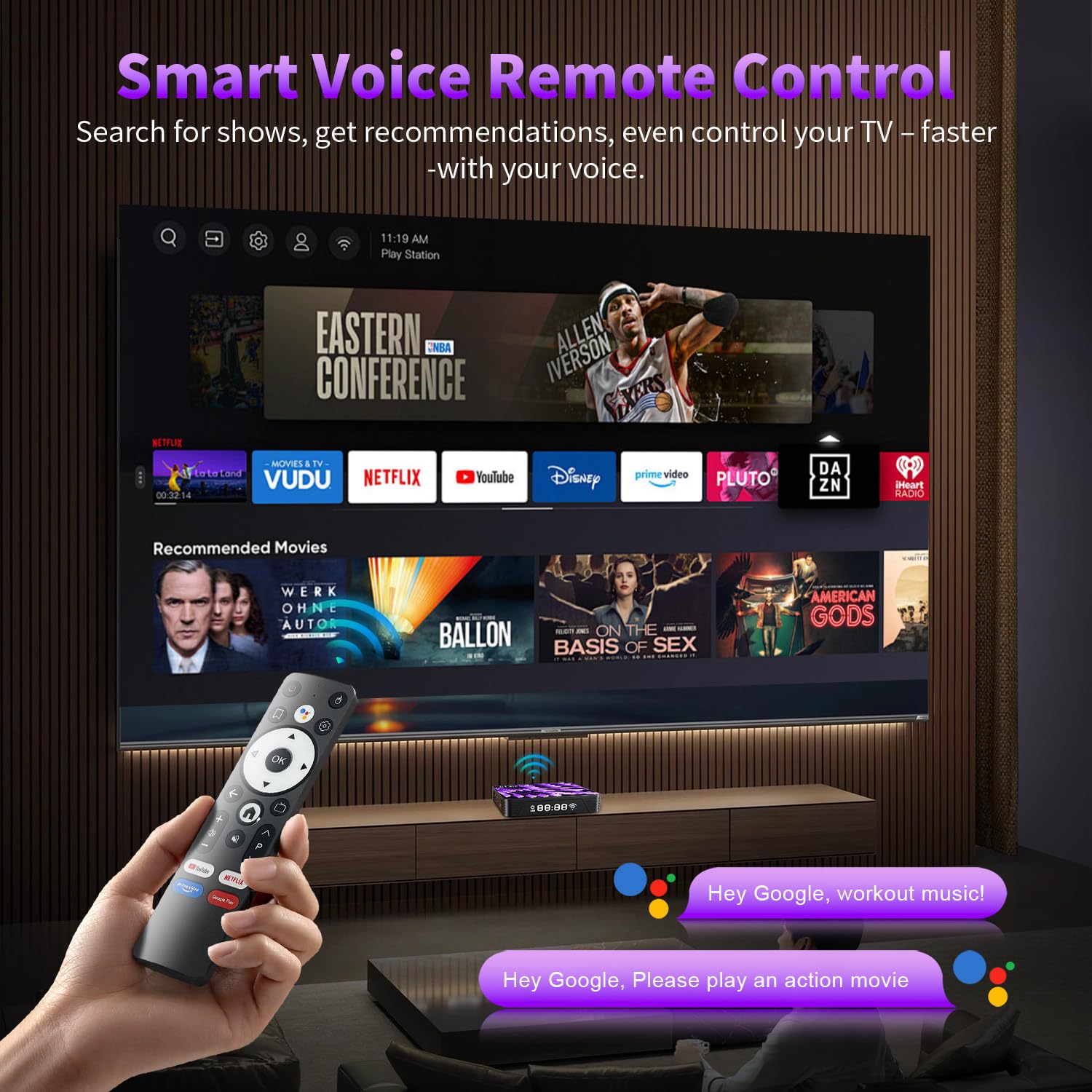 Android 14 TV Box, con processore quad-core RK3518, 2 GB di RAM e 16 GB di ROM, supporta la decodifica 4K, Wi-Fi 6 dual-band e Bluetooth 5.4 Smart TV Box