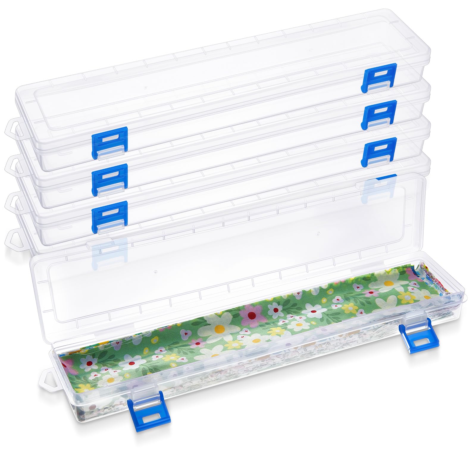 Tioncy 4 Pcs Fabric Strip Case Jelly Cotton Fabric Patchwork Roll Storage Case Bulletin Board Border Bolt Storage Sewing Cloth Organizer for 2.5 Inch Cloth Strips Arts Crafts Organizer(Medium)