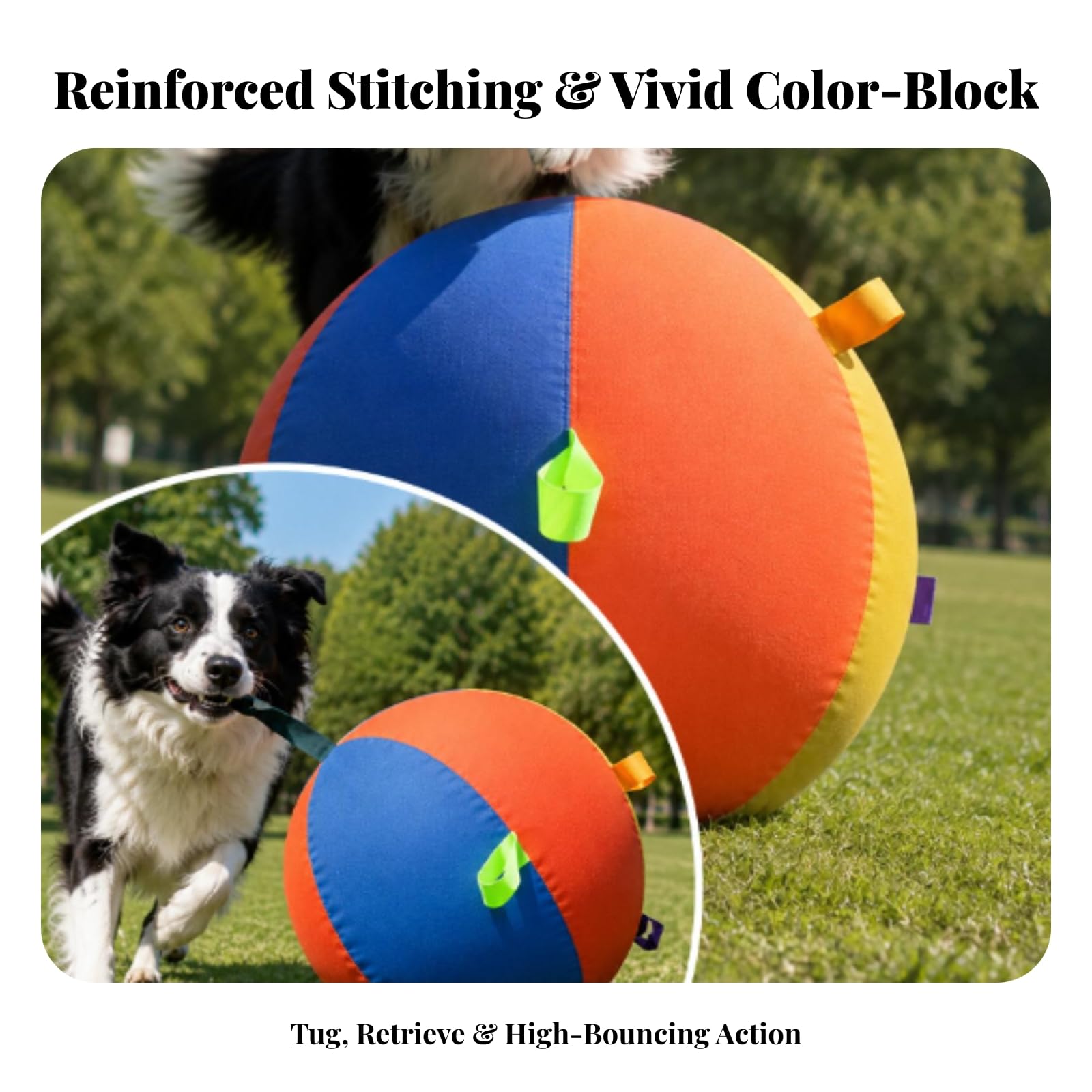 Reißfest Aufblasbar Hundeball, Groß, Durchmesser 55 cm, Mehrfarbig