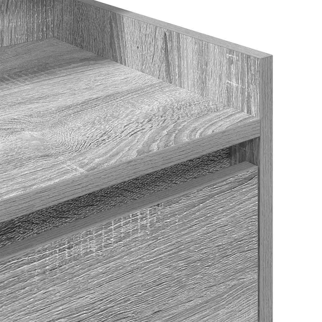 vidaXL Table de Chevet avec 2 tiroirs Sonoma Gris 38x34x80 cm