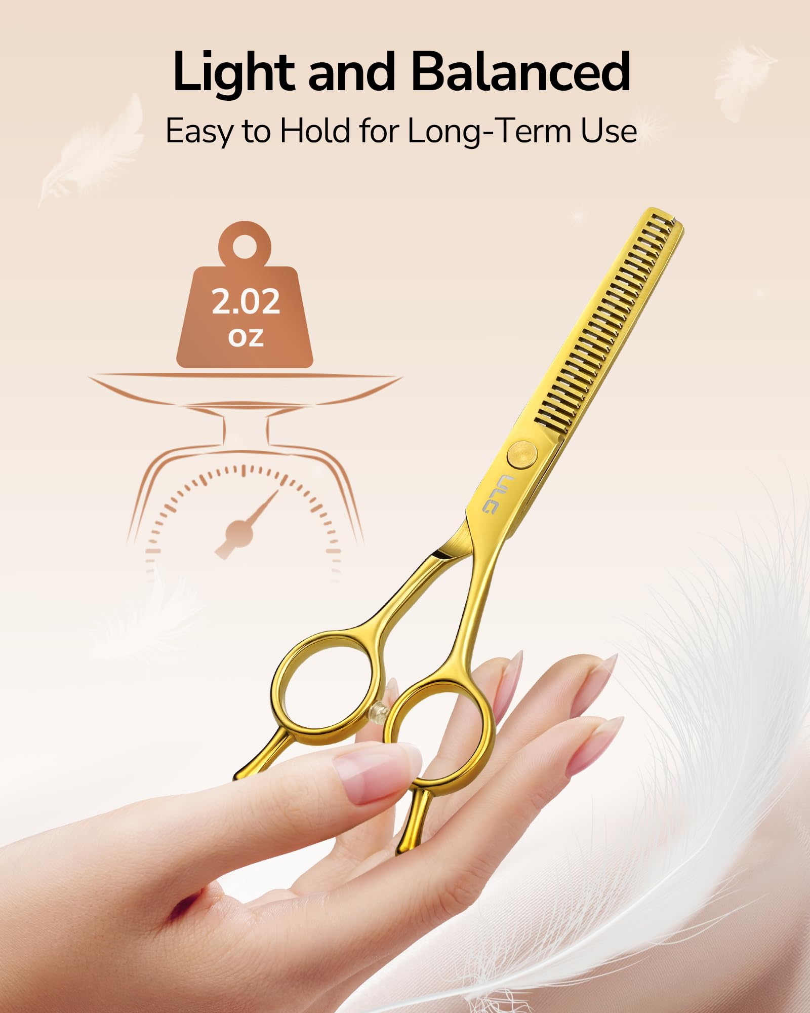 Tijeras profesionales texturizadoras y adelgazantes, tijeras de corte de cabello de 6.5 pulgadas, acero inoxidable japonés ultra afilado, mango ergonómico ambidiestro para peluqueros, estilistas 6