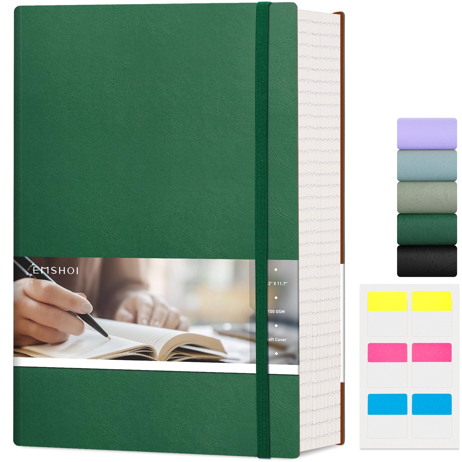 EMSHOI Composition Notebook A4-400 Pages 100GSM Thick Ruled Notepad