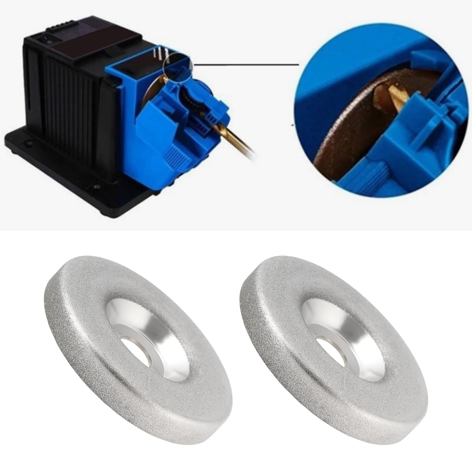 OTOTEC 2Pcs 56mm Diamond Grinding Wheel Suitable for Grinding Glass Stainless Steel Drill Bits (320 Grit) - Image 3