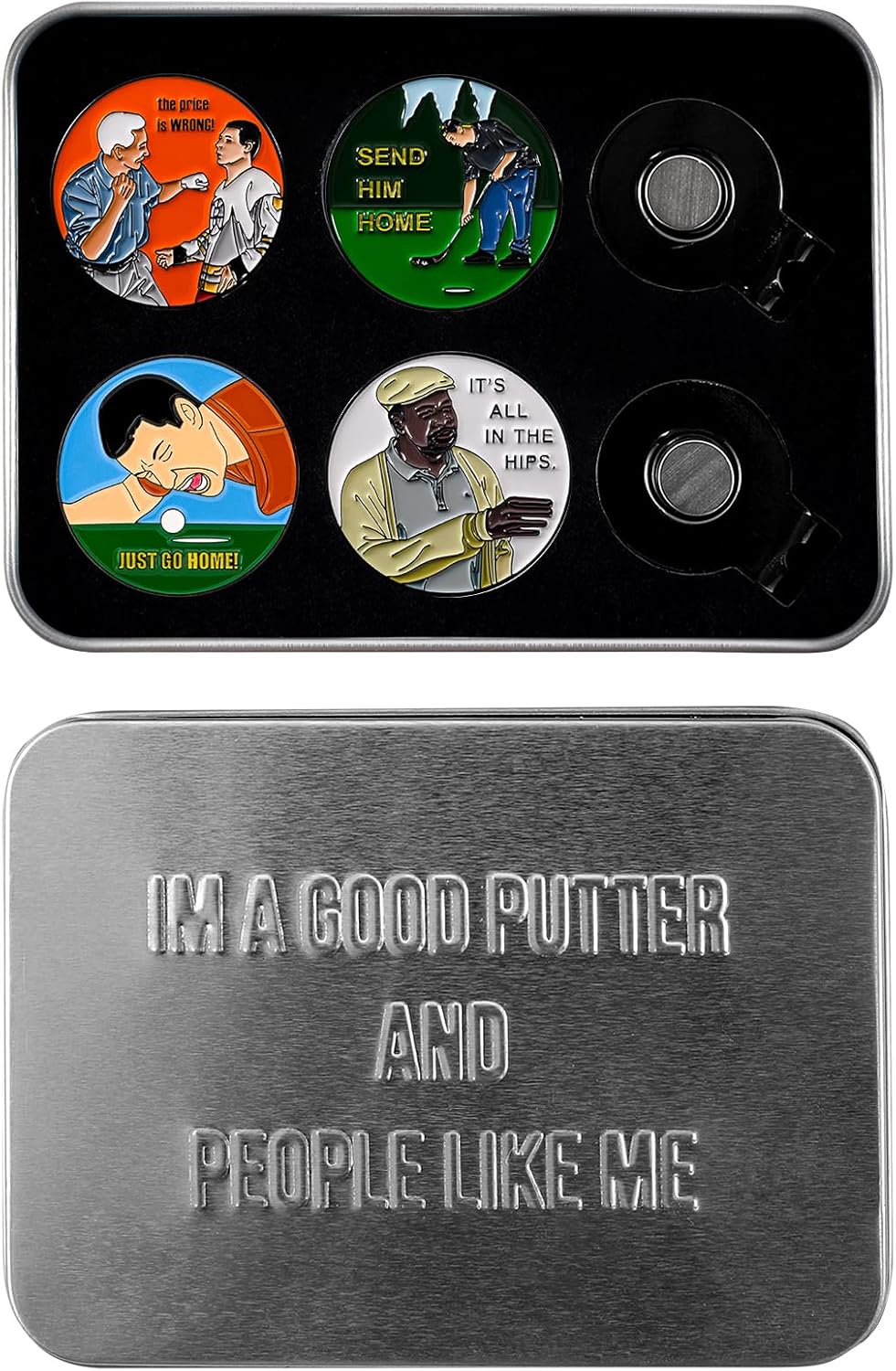 Golf Ball Markers Gift Set - Funny Golf Gifts for Men and Women Golfers (Happy) - Image 3