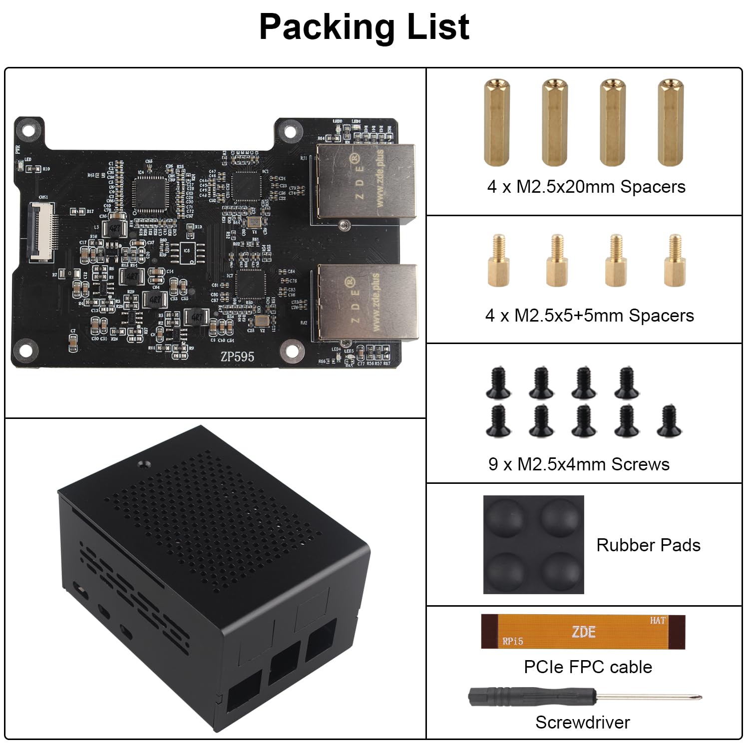Amazon.com: ZDE ZP595 PCIe to Dual 2.5G Ethernet Port HAT