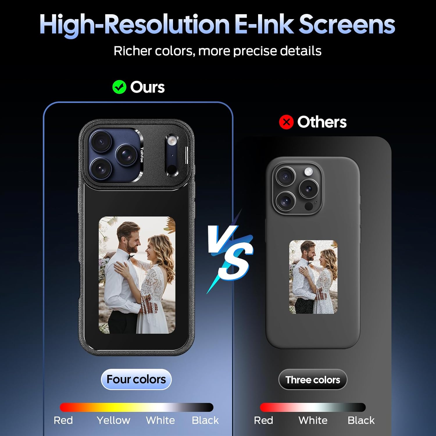 Smart E Ink Phone Case for iPhone 17 Promax – 4.0" HD 528×768 | Upgraded Durable NFC Digital Phone Case with Faster NFC Transmission, 4-Color Eink Display, DIY Changing Picture