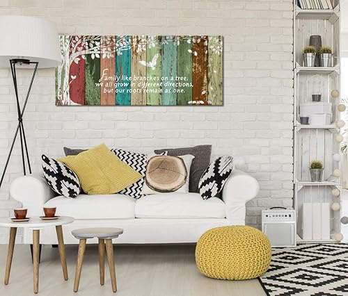Miniatura 2 de WELMECO Sweet Home - Lienzo decorativo para pared, con cita de árbol genealógico, póster de amor familiar sobre fondo de madera rústica, textura,