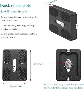 Camera Quick Release Plate PU50, 2 Pieces