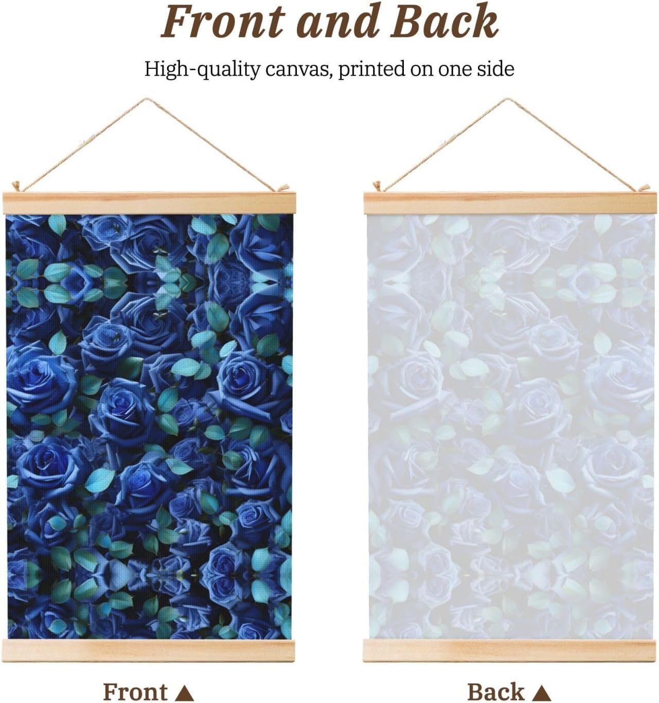 Many Blue Roses Print Poster Hanger,Hanging Poster, Poster Frame,Wood Poster Hanger, For Wall Hanging