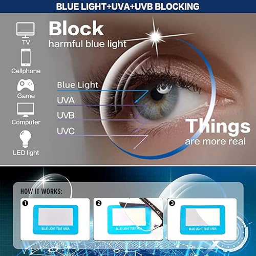 Miniatura 5 de Gafas de lectura bifocales sin línea progresivas multienfoque hombres lector multifocal luz azul computadora marco de metal gafas