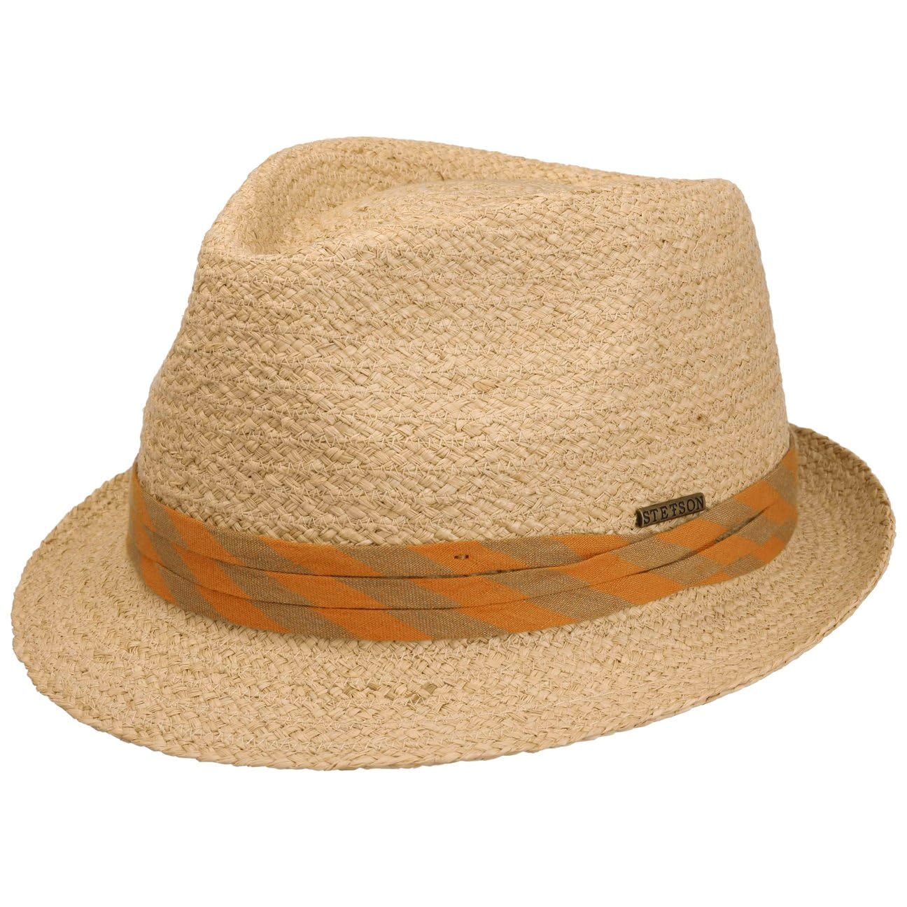 STETSON Benaro Kapelusz trilby rafia z ozdobnym paskiem tekstylnym Unisex Wiosna Lato