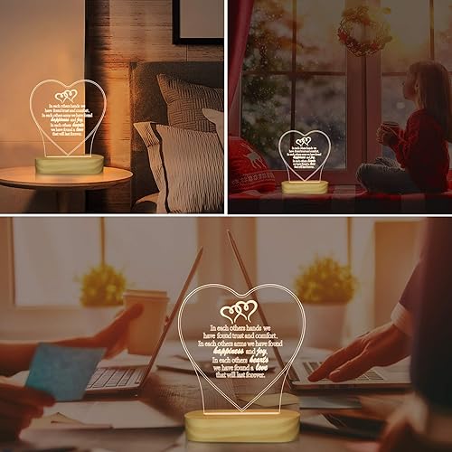Miniatura 4 de Lámpara de ilusión 3D de amor, luz nocturna LED con colores blancos cálidos, para niña, esposa, vacaciones, romántico, regalo significativo