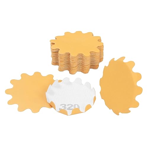 Disco de lijado ondulado con borde flexible de 2 pulgadas de diámetro, grano único, paquete de 25 unidades para lijadoras manuales y lijadoras