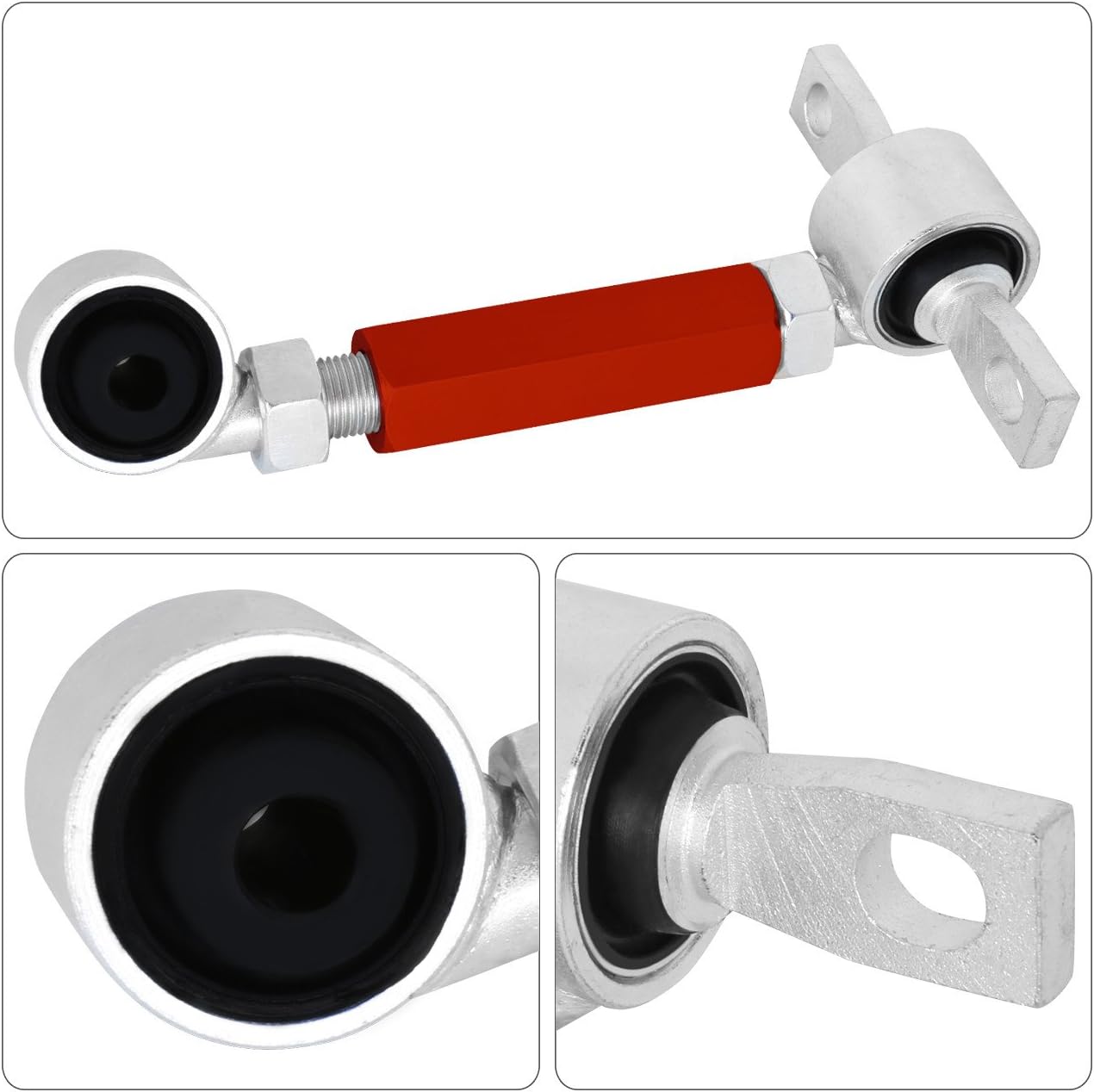 AJP Distributors Red 2 Pieces JDM Rear Adjustable Camber Kit Control Arms Compatible/Replacement For Civic CRX Del Sol Integra 1988 1989 1990 1991 1992 1993 1994 1995 1996 1997 1998 1999 2000 2001