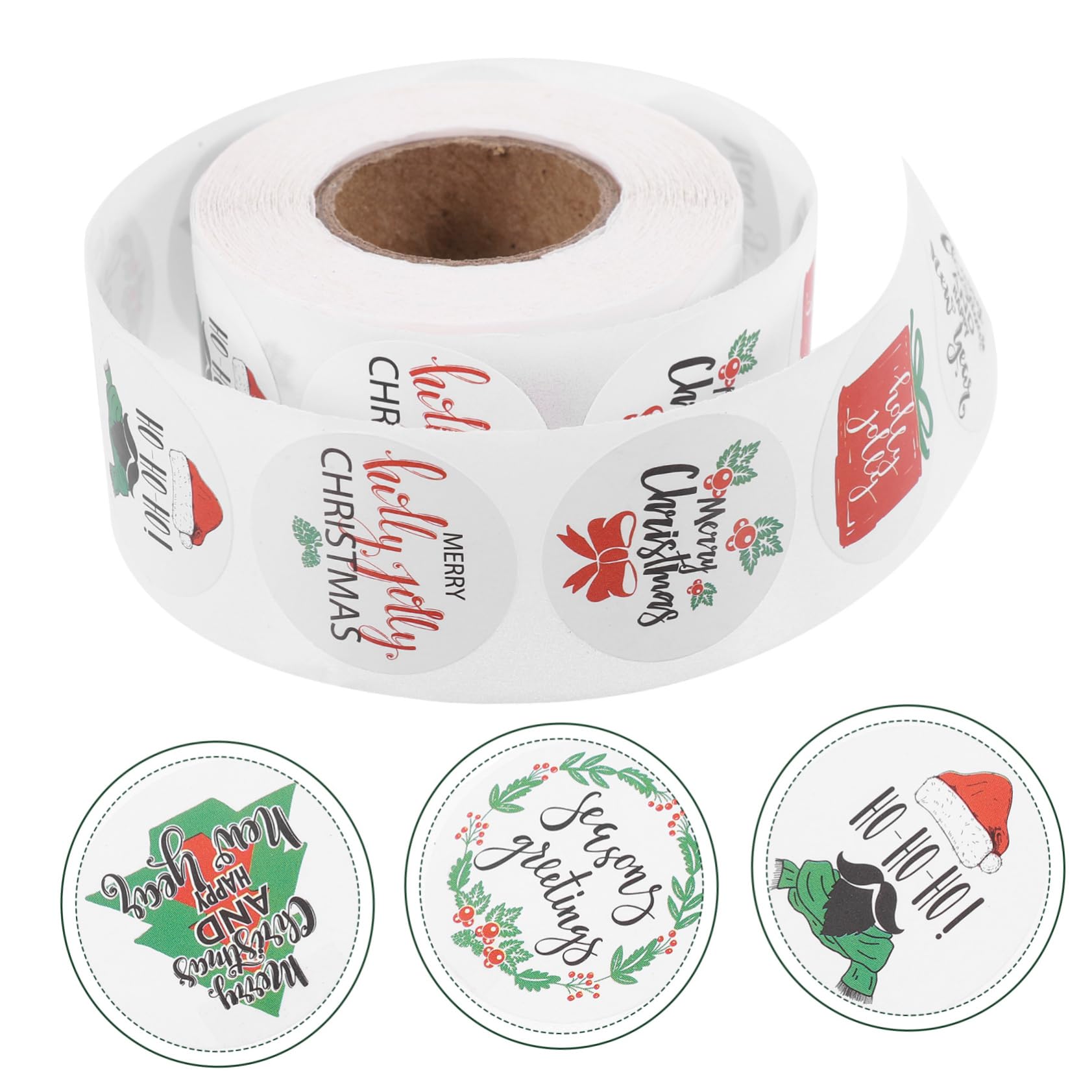 STOBOK 5rotoli Adesivi Natalizi Merry Christmas Stickers Per Regali Decorazioni Biglietti Di Ringraziamento e Matrimoni Da Design e Autoadesivo