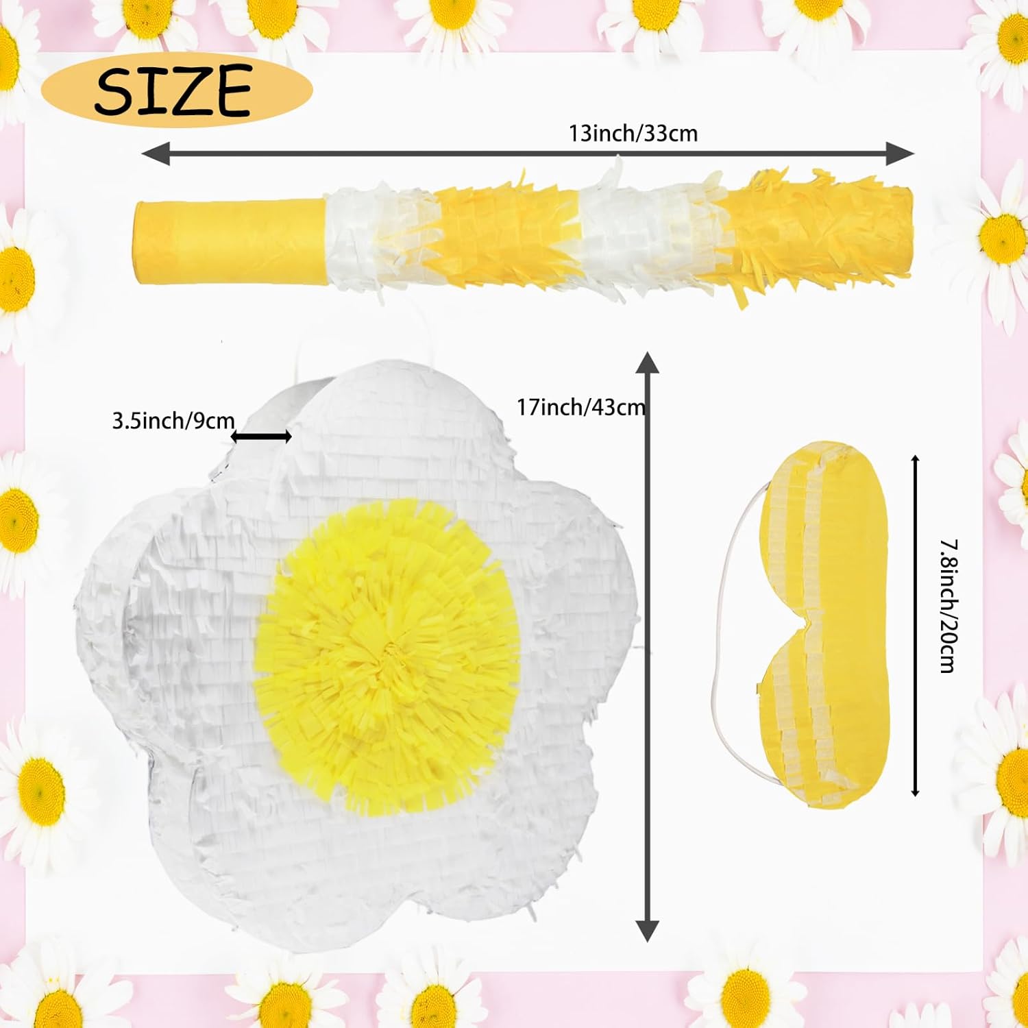 Flower Pinata Daisy Birthday Party Decorations Hippie Boho Game Piñata Party Supplies for Gender Reveal Wedding